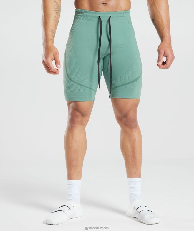 Gymshark 315 shorts sans couture bleu sarcelle d'encre/vert bijou Hommes 6HF281034