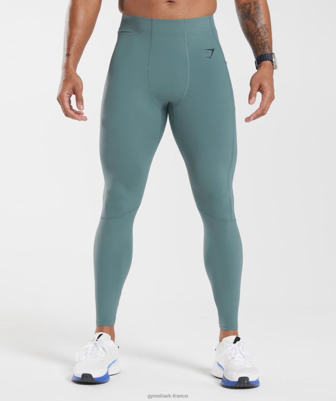 Gymshark contrôle des leggings de couche de base bleu tonnerre Hommes 6HF281033
