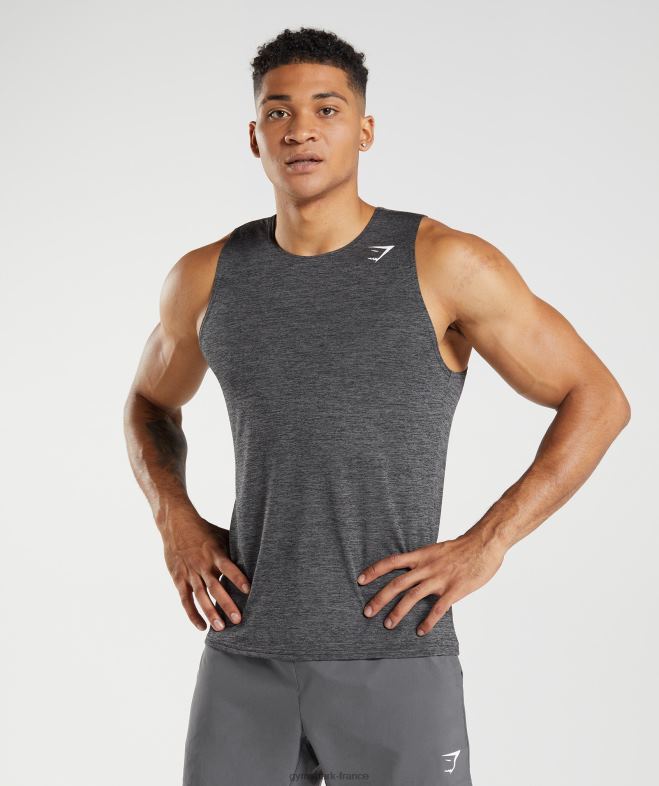 Gymshark arrivée débardeur slim chiné noir/gris silhouette chiné Hommes 6HF28895