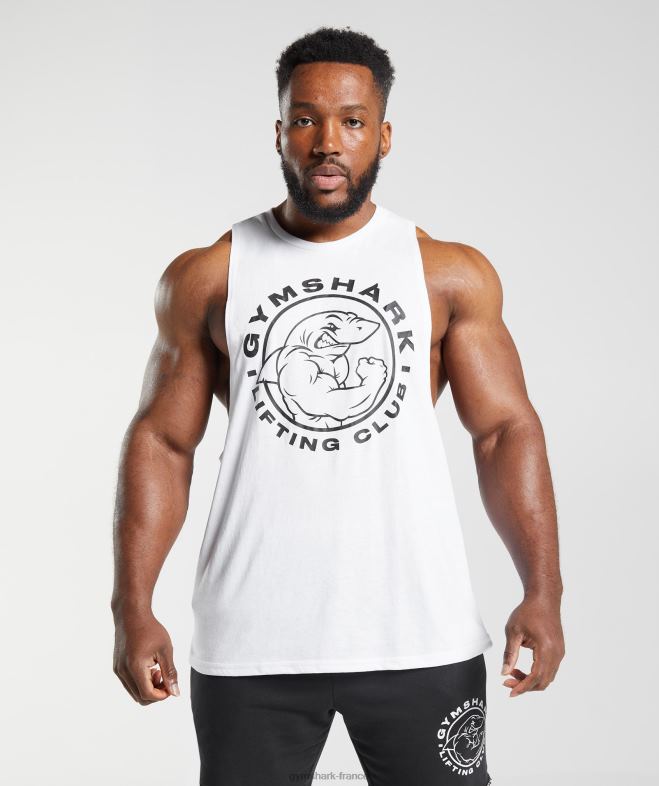 Gymshark char à bras tombant hérité blanc Hommes 6HF28935