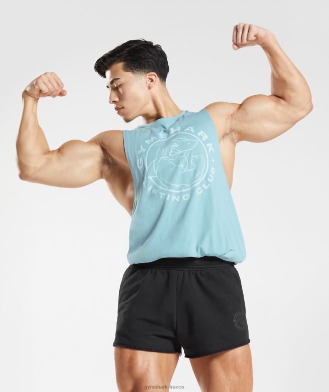 Gymshark char à bras tombant hérité bleu iceberg Hommes 6HF28956
