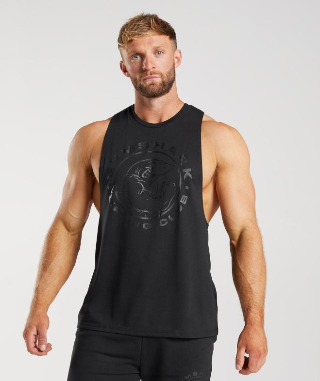 Gymshark char à bras tombant hérité noir Hommes 6HF28944
