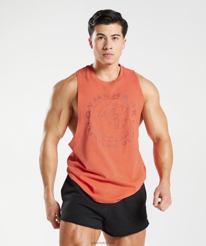 Gymshark char à bras tombant hérité orange aérospatiale Hommes 6HF28959