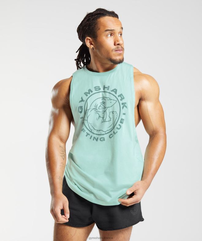 Gymshark char à bras tombant hérité vert d'eau Hommes 6HF28964
