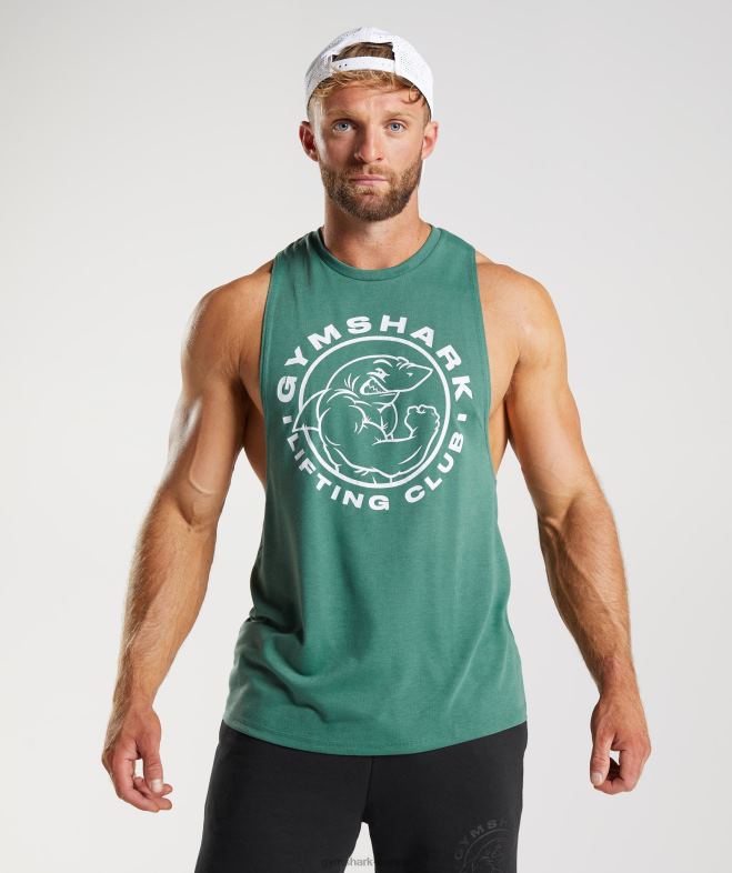 Gymshark char à bras tombant hérité vert hoya Hommes 6HF28960