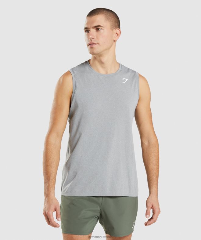 Gymshark débardeur sans couture arrivée gris Hommes 6HF28943