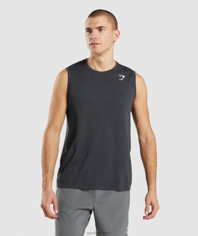 Gymshark débardeur sans couture arrivée marne noire Hommes 6HF28927