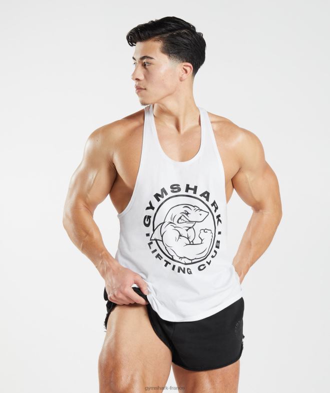 Gymshark longeron hérité blanc Hommes 6HF281016