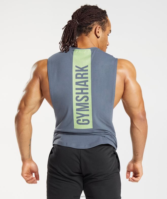 Gymshark réservoir à bras tombant audacieux bleu du soir Hommes 6HF28907