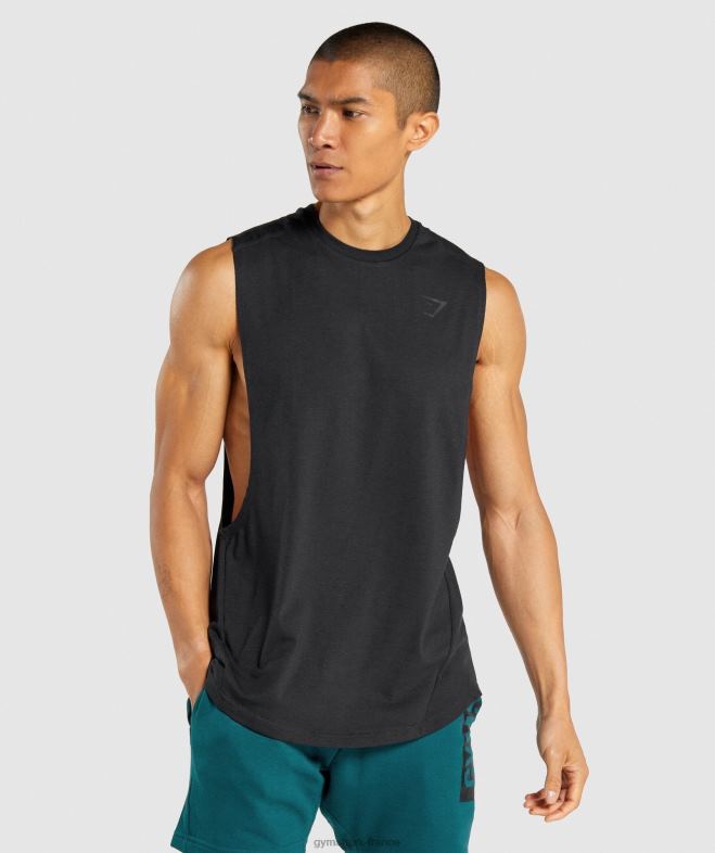 Gymshark réservoir à bras tombant audacieux noir Hommes 6HF28890