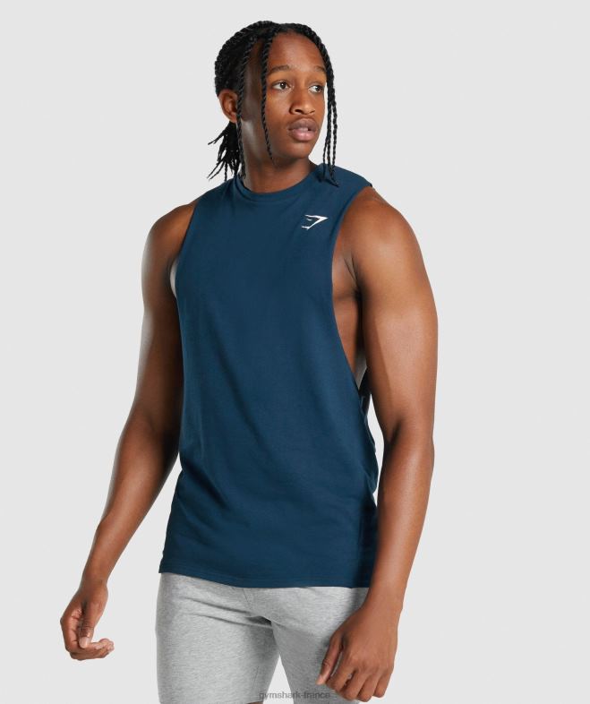 Gymshark réservoir à bras tombant critique 2.0 marine Hommes 6HF28922