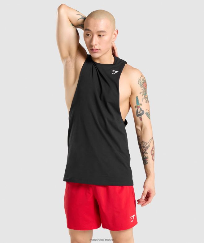Gymshark réservoir à bras tombant critique noir Hommes 6HF28946