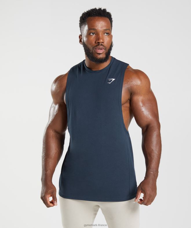 Gymshark réservoir à bras tombant de réaction marine Hommes 6HF28889