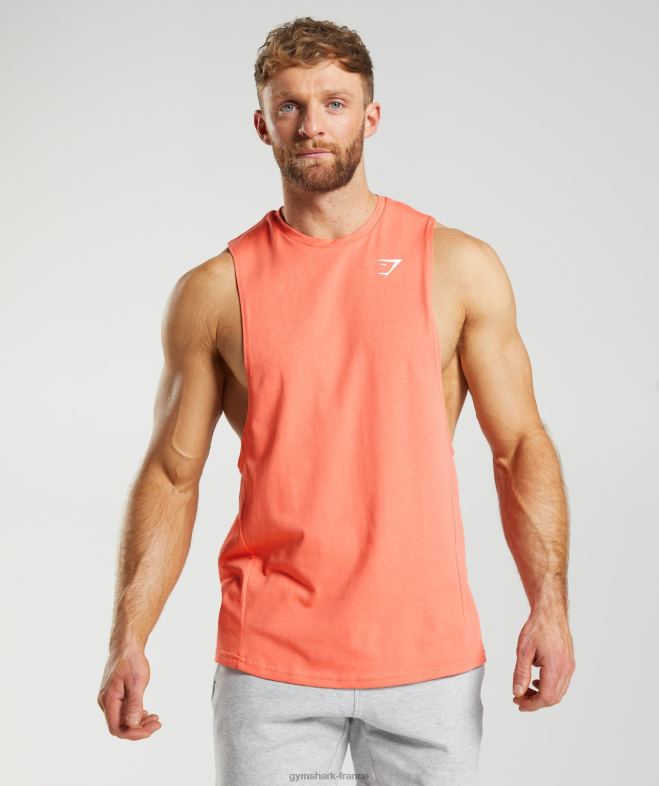 Gymshark réservoir à bras tombant de réaction orange aérospatiale Hommes 6HF28954