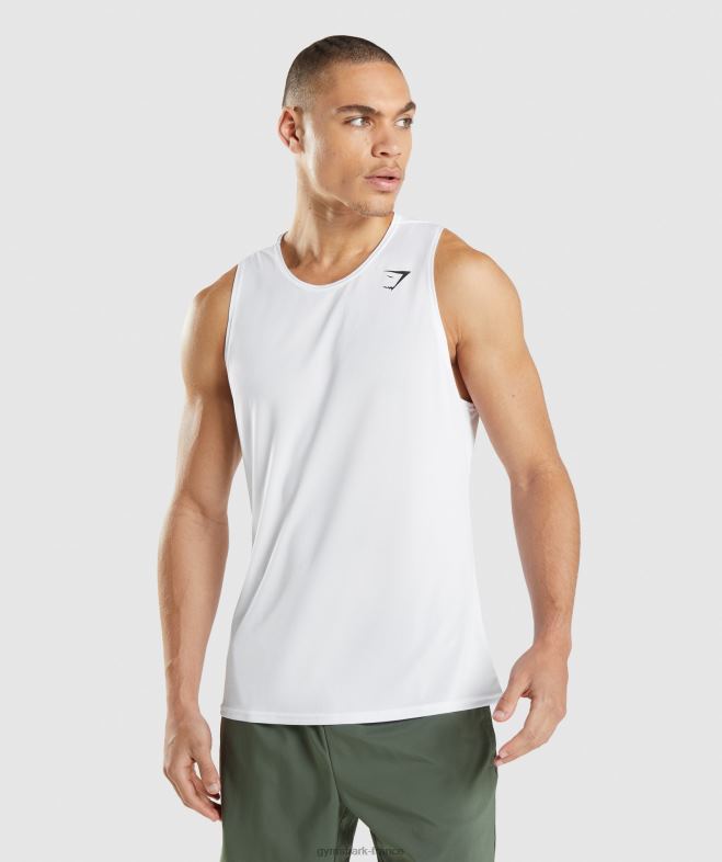 Gymshark réservoir d'arrivée blanc Hommes 6HF28897