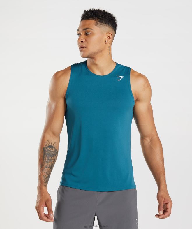 Gymshark réservoir d'arrivée bleu atlantique Hommes 6HF28934