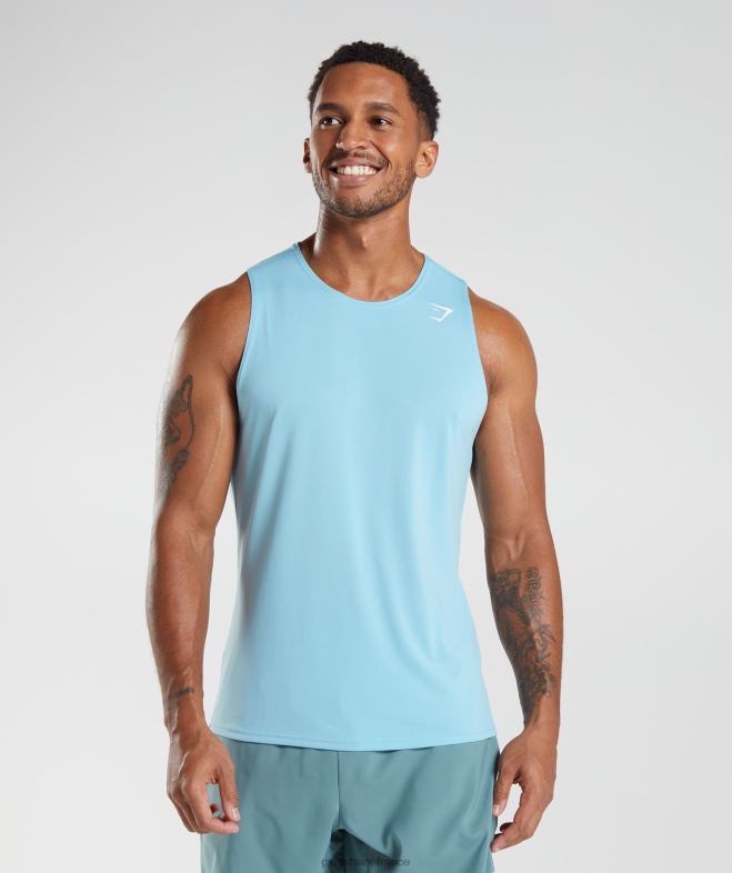 Gymshark réservoir d'arrivée bleu iceberg Hommes 6HF28965