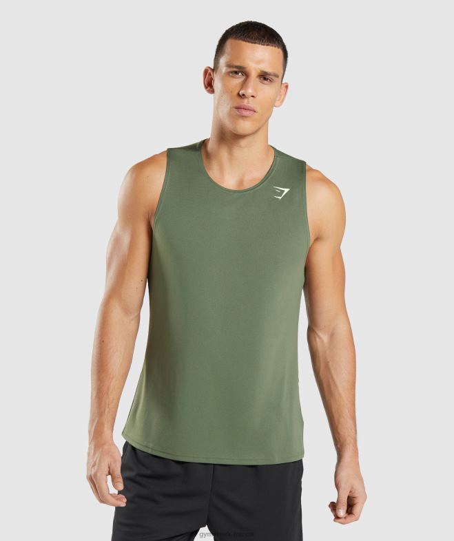 Gymshark réservoir d'arrivée noyau d'olive Hommes 6HF28892