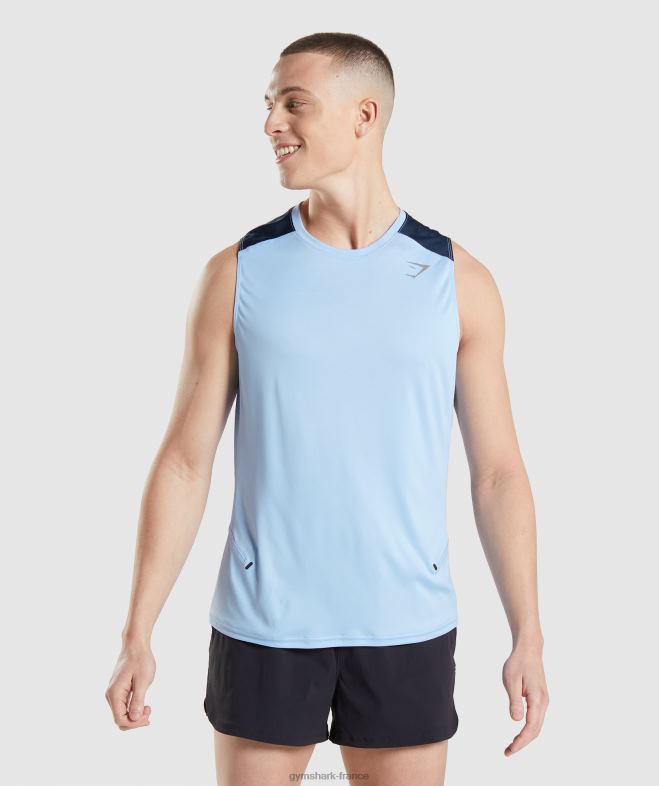 Gymshark réservoir d'évolution de vitesse pierre de lune bleue Hommes 6HF28903
