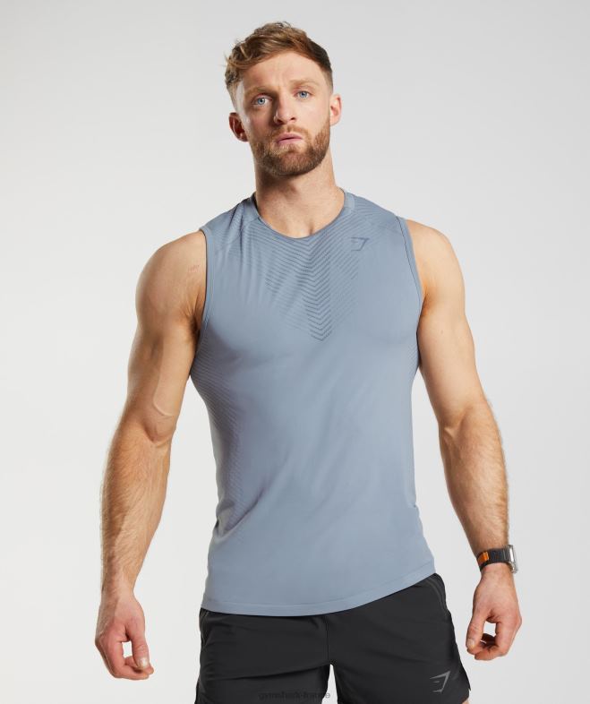 Gymshark réservoir de sommet gris dérive/bleu soir Hommes 6HF28971