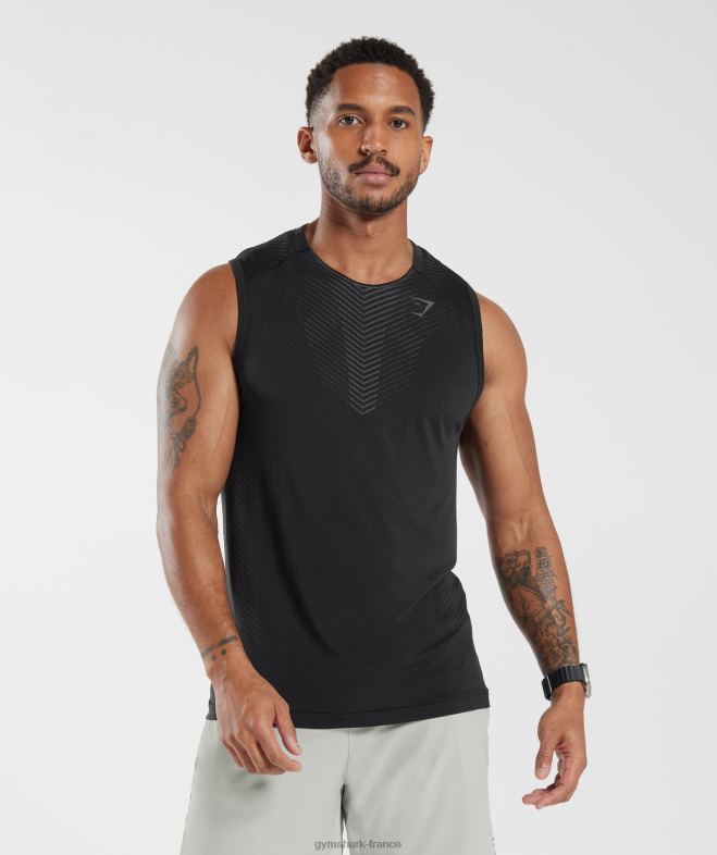 Gymshark réservoir de sommet noir/gris silhouette Hommes 6HF28972