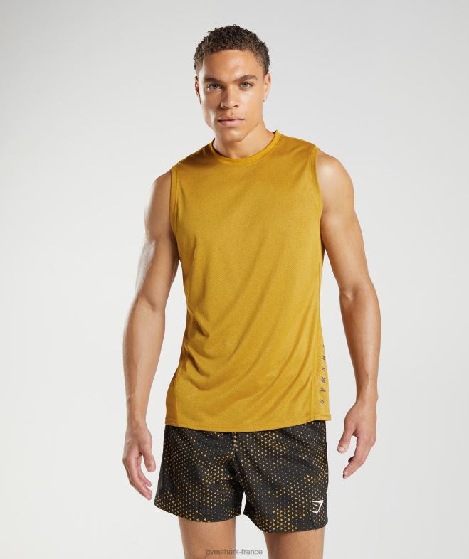 Gymshark réservoir de sport curcuma jaune/noir chiné Hommes 6HF28913