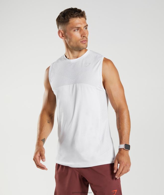 Gymshark réservoir sans couture apex blanc/gris clair Hommes 6HF28899