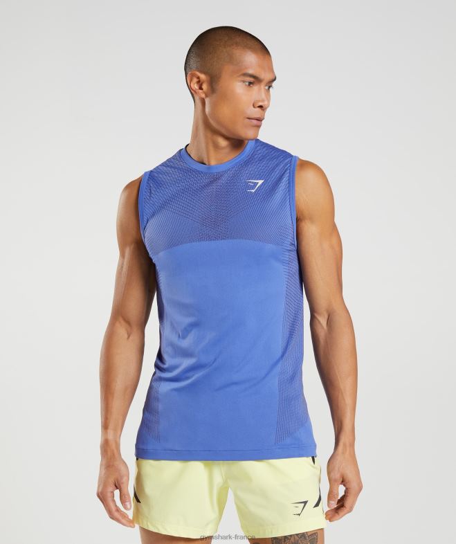 Gymshark réservoir sans couture apex bleu court/gris onyx Hommes 6HF28914
