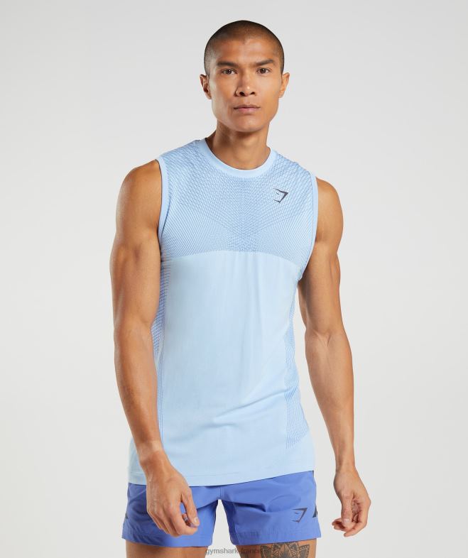 Gymshark réservoir sans couture apex bleu lin/bleu cour Hommes 6HF28938