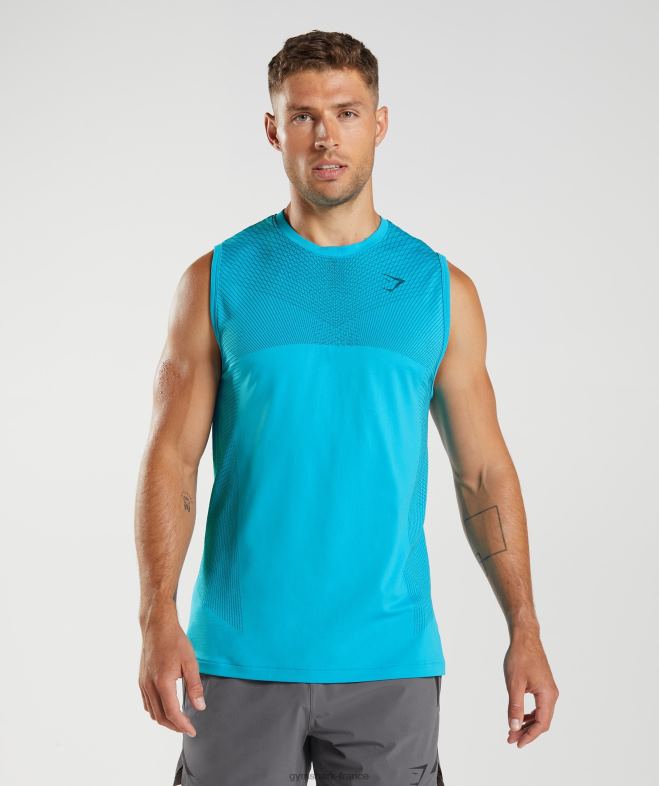 Gymshark réservoir sans couture apex bleu requin/bleu atlantique Hommes 6HF28951