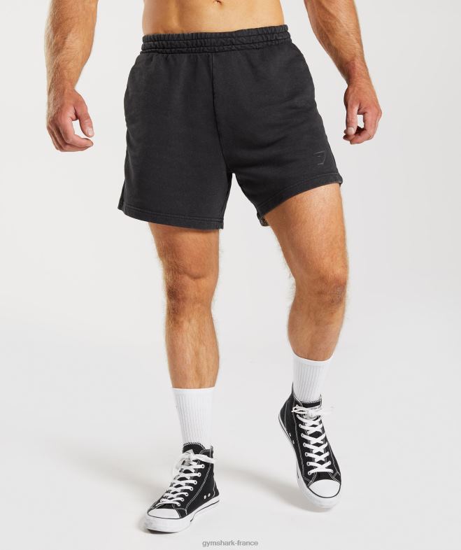 Gymshark short 5 délavé sous pression noir Hommes 6HF28524