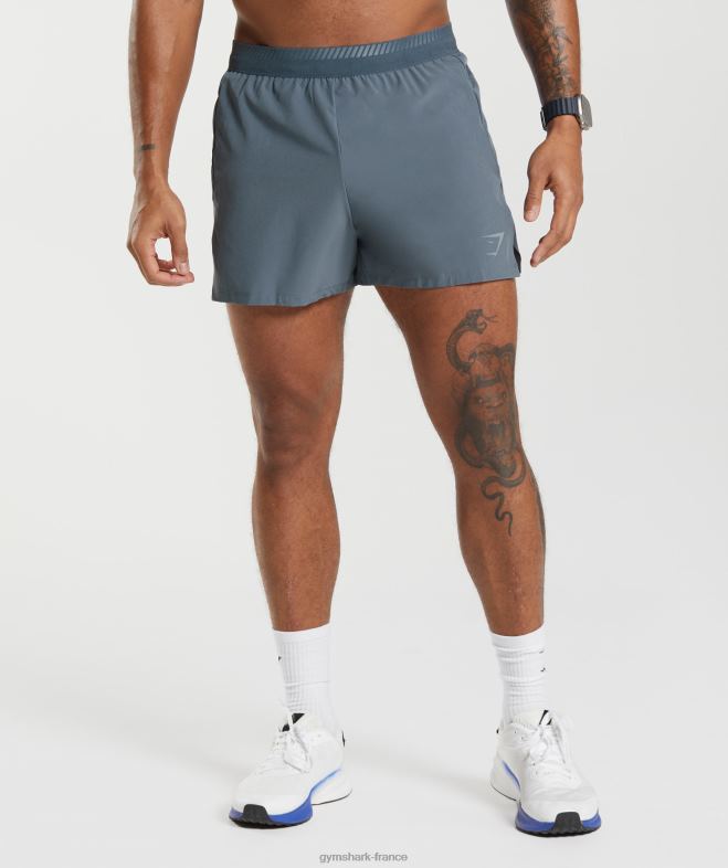 Gymshark short apex run 4 bleu du soir Hommes 6HF28542
