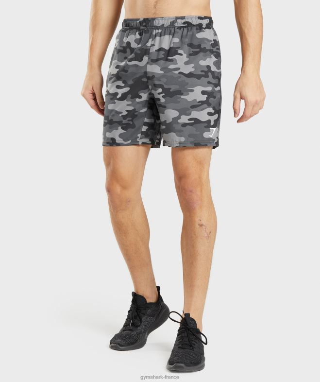 Gymshark short d'arrivée imprimé gris Hommes 6HF28534
