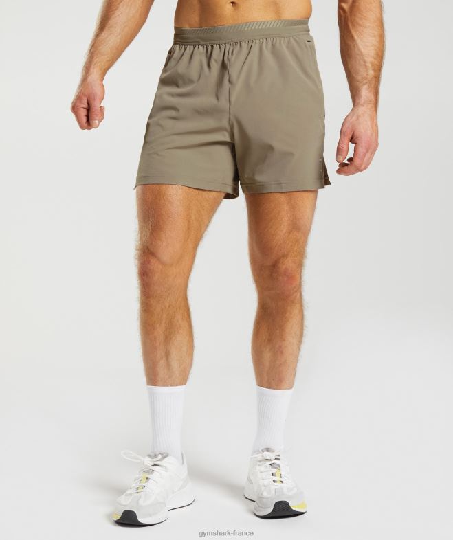 Gymshark short hybride apex 5 brun terreux Hommes 6HF28550