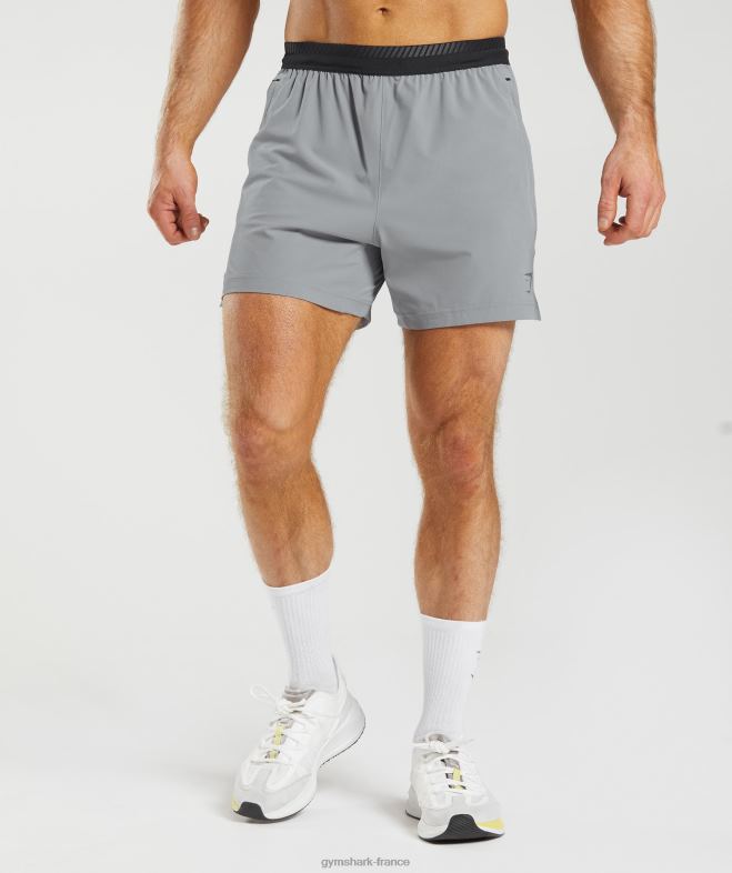 Gymshark short hybride apex 5 gris dérive Hommes 6HF28546