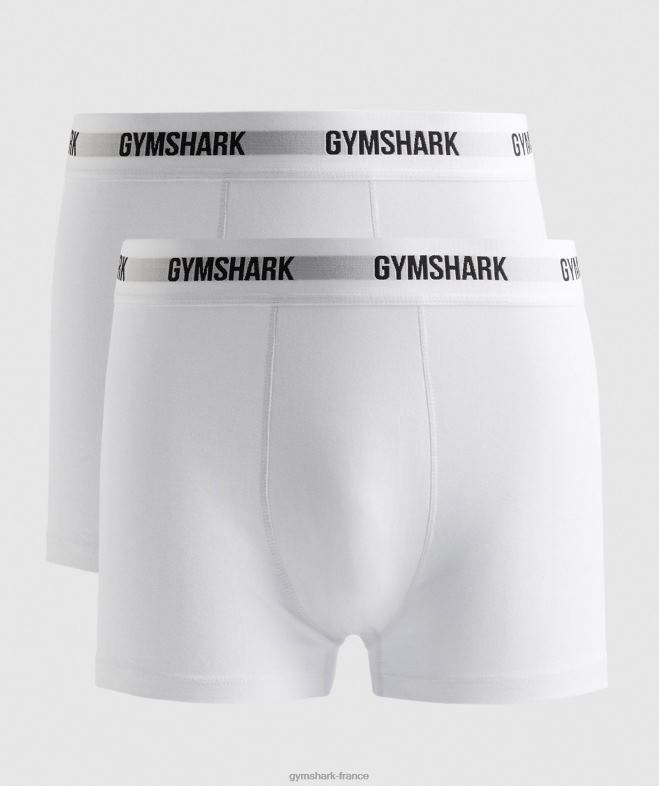 Gymshark boxeurs 2pk blanc Hommes 6HF281048