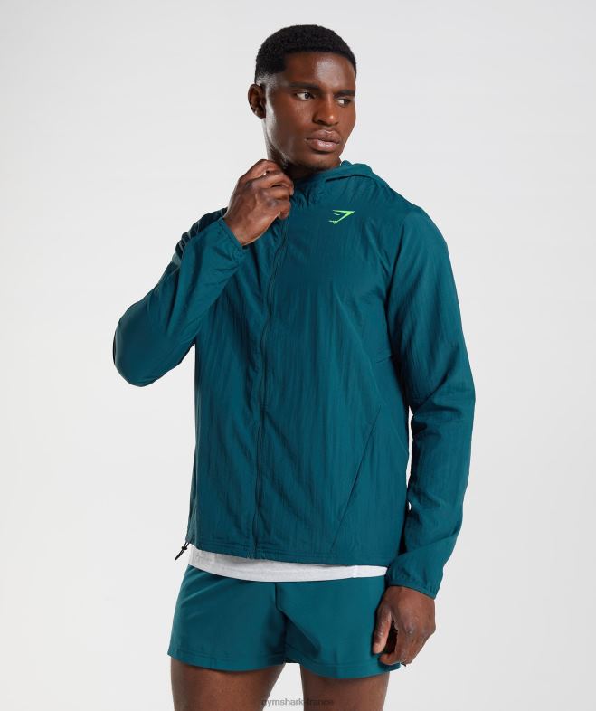 Gymshark coupe-vent de sport sarcelle d'hiver Hommes 6HF28816