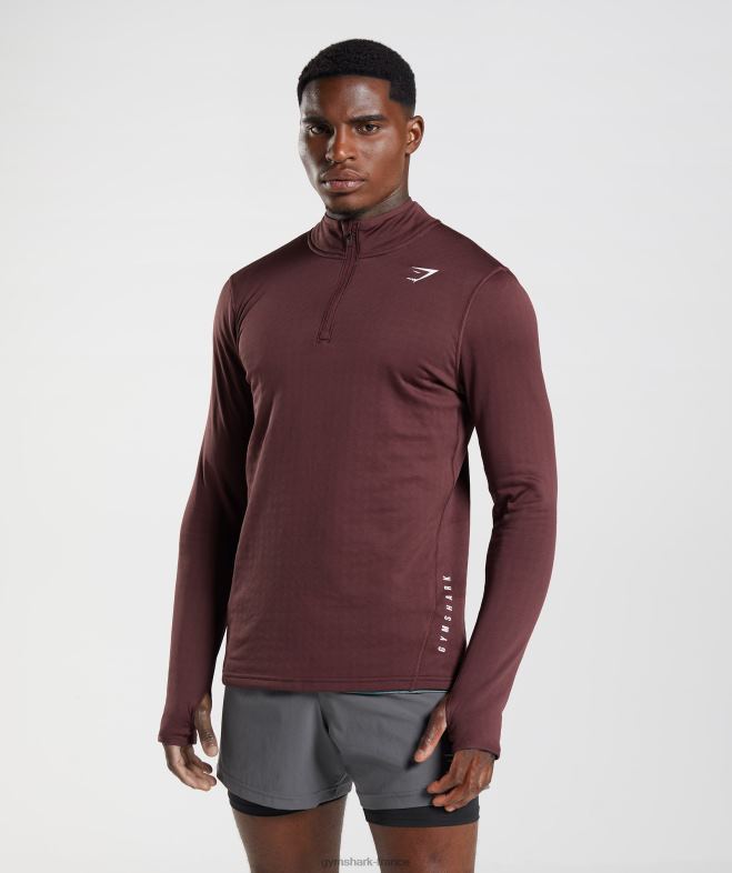 Gymshark sport 1/4 zip marron cuit au four Hommes 6HF28822