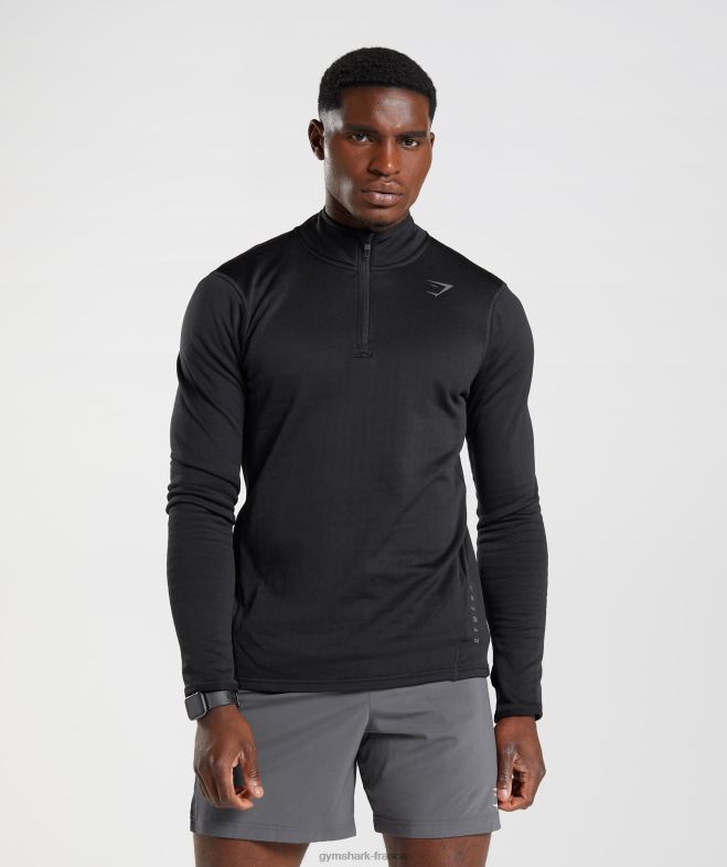 Gymshark sport 1/4 zip noir Hommes 6HF28791