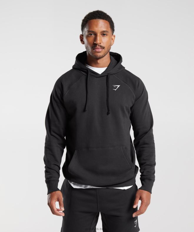 Gymshark sweat à capuche avec écusson noir Hommes 6HF28808
