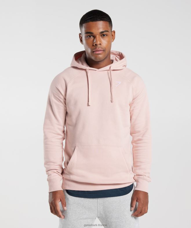 Gymshark sweat à capuche avec écusson rose brumeux Hommes 6HF28812