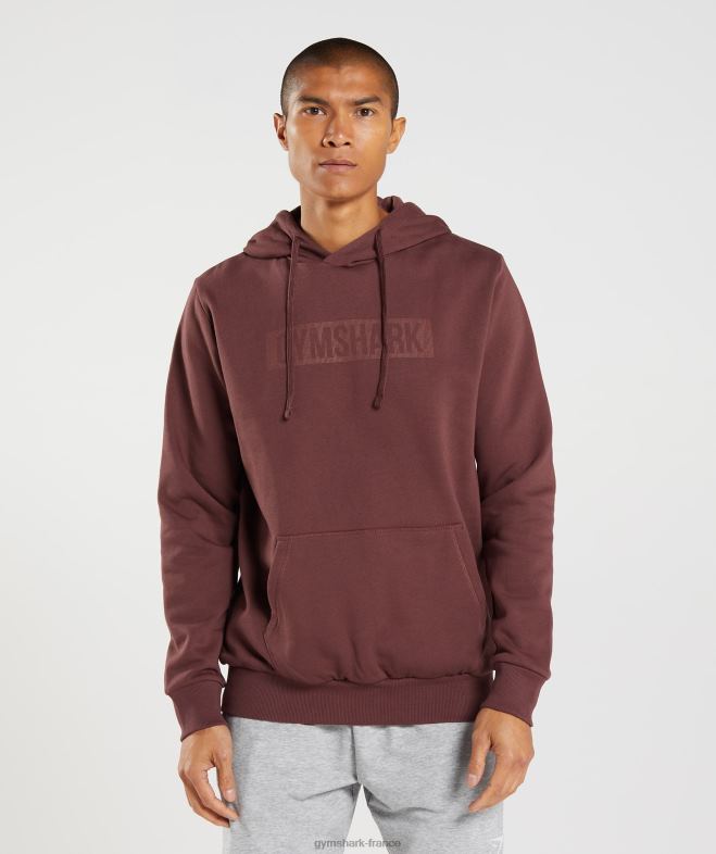Gymshark sweat à capuche bloc brun cerise Hommes 6HF28874