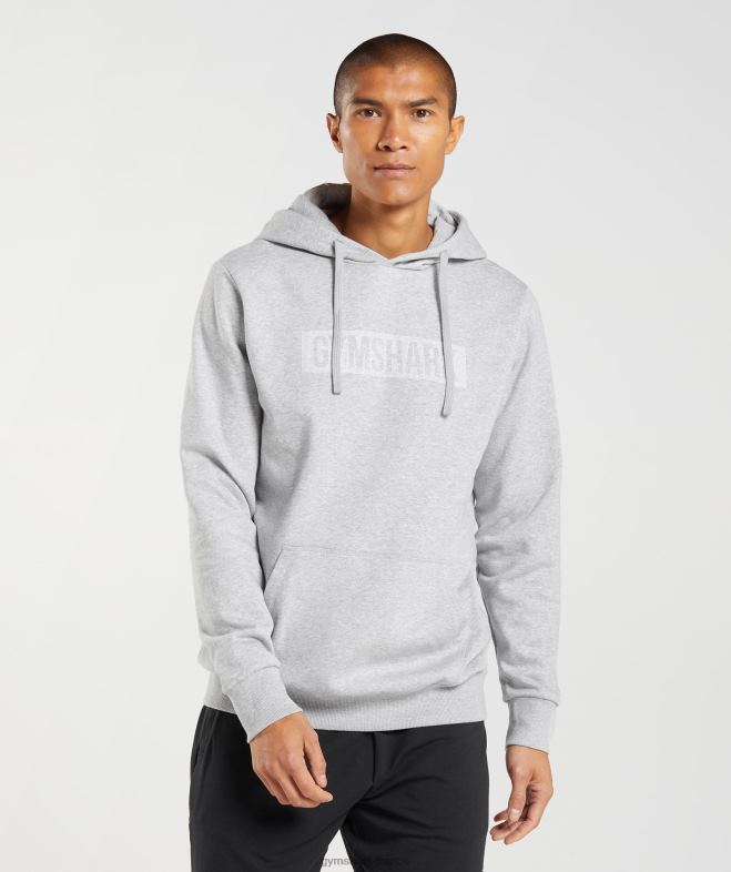 Gymshark sweat à capuche bloc chiné gris clair Hommes 6HF28868