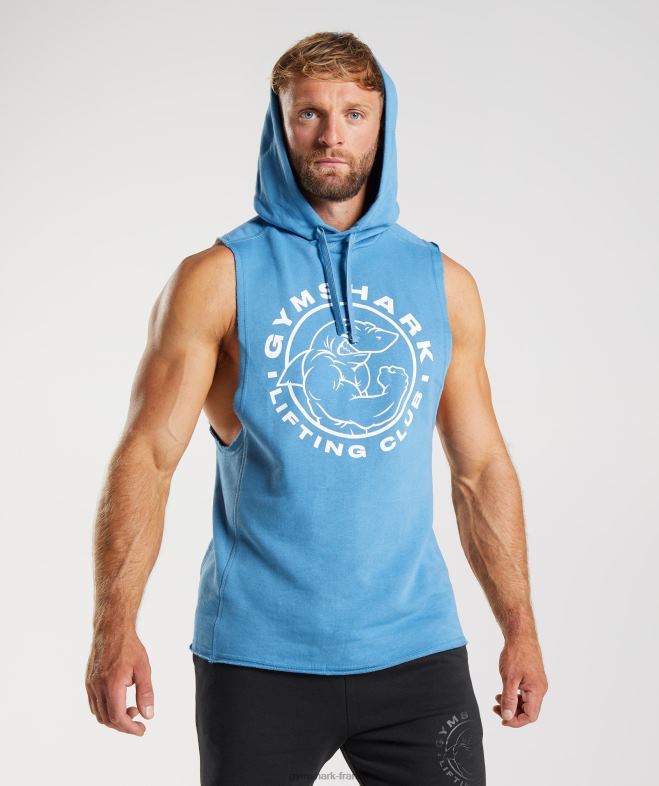 Gymshark sweat à capuche à bras tombants Legacy bleu côtier Hommes 6HF28829