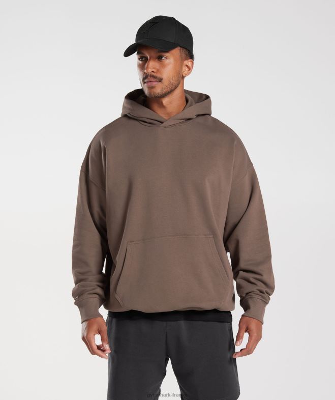 Gymshark sweat à capuche essentiel pour les jours de repos brun truffe Hommes 6HF28876