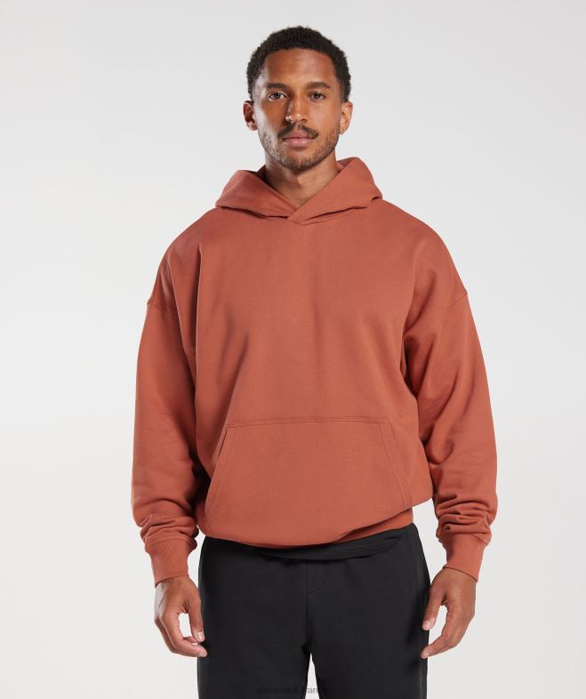 Gymshark sweat à capuche essentiel pour les jours de repos kaki rouge Hommes 6HF28797