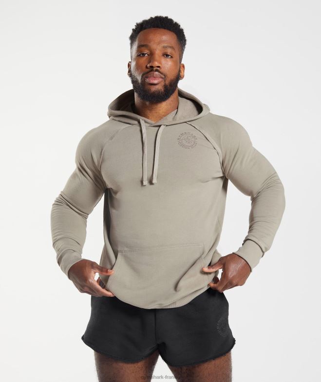 Gymshark sweat à capuche héritage marron écru Hommes 6HF28854
