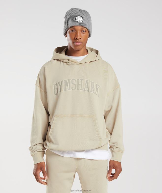Gymshark sweat à capuche universitaire gris galet/lavage acide Hommes 6HF28805