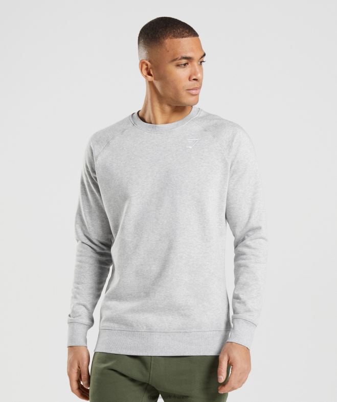 Gymshark sweat-shirt à écusson chiné gris clair Hommes 6HF281055