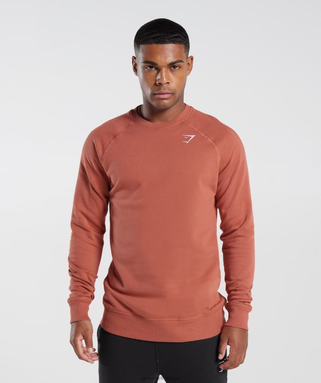 Gymshark sweat-shirt à écusson kaki rouge Hommes 6HF281053